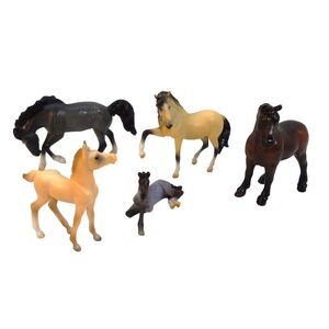 Toy Horse Figures Set Of 5 Plastic Horses For Kids Play Collection